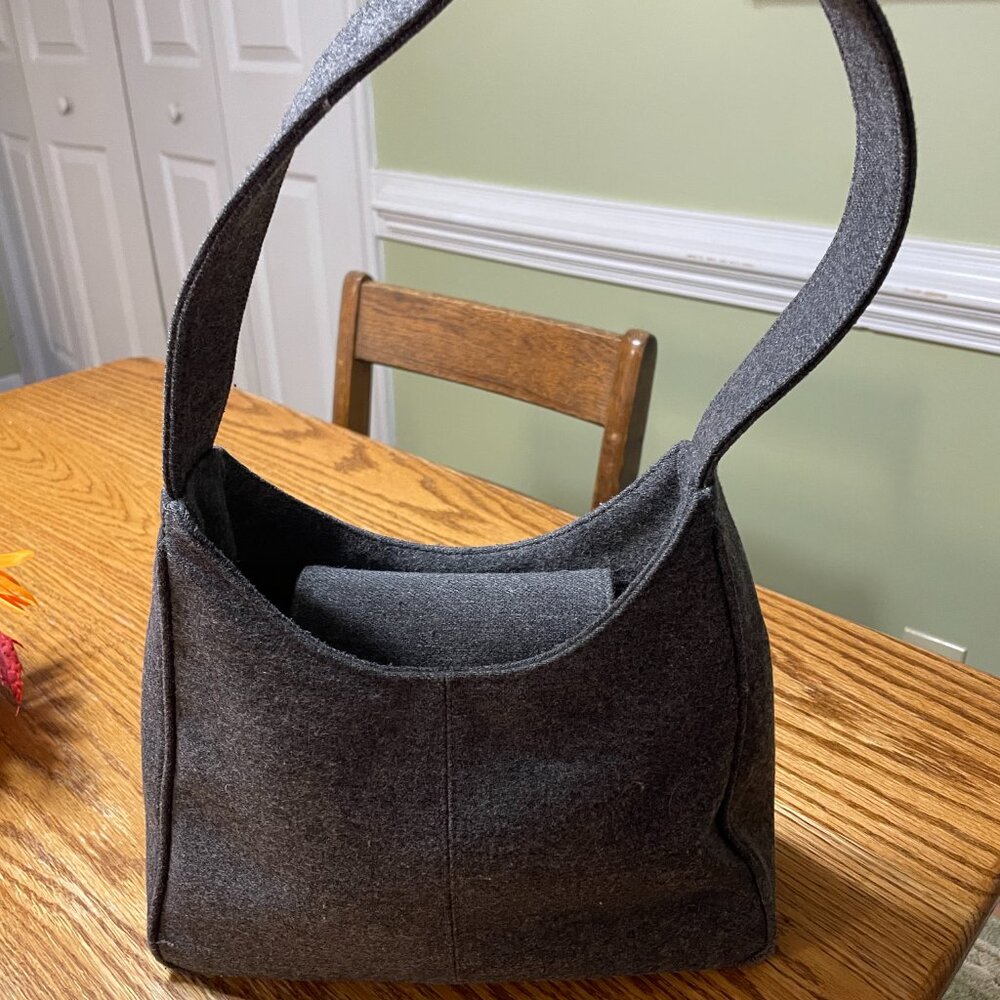 Ann Taylor gray wool like purse